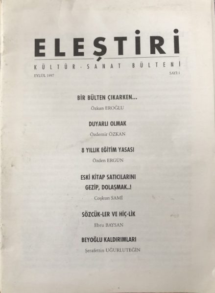 Read more about the article ELEŞTİRİ